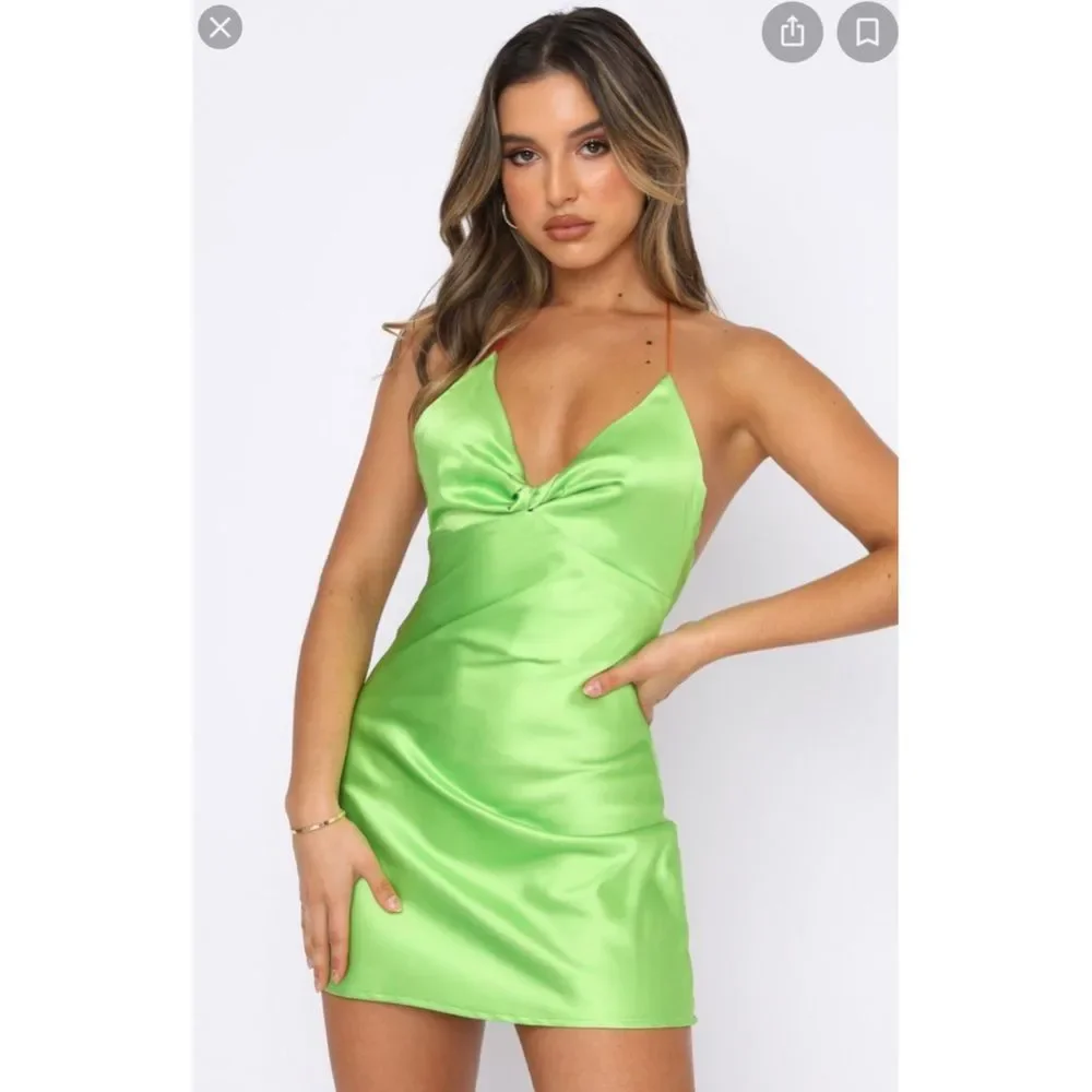 ✨NEW✨ White Fox Boutique She's Trouble Mini Dress Green - Picture 1 of 5
